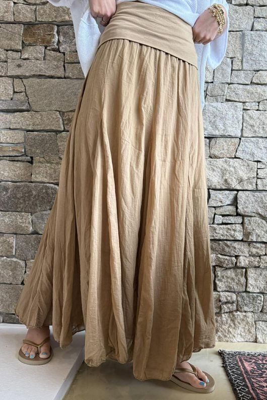 Songbird Bandeau Skirt Dress Camel - /2=